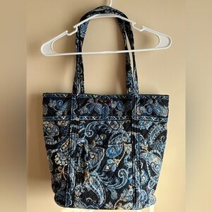Vera Bradley Windsor Navy Quilted Villager Tote Double Shoulder Strap *Retired*